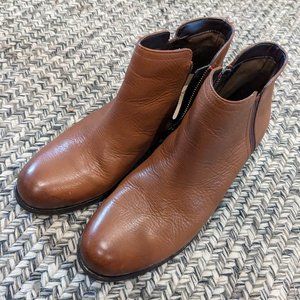 Clarks Leather Booties - cognac - size 8